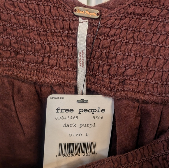 Free People Dark Purple Sundrenched Mini Dress. NWT. Large - Picture 5 of 5